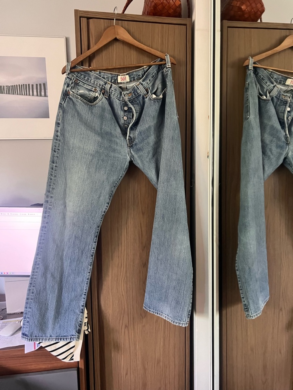 Levi's 501 Women's Straight Light Blue Jeans 38x32 - Fits low to mid rise as 32